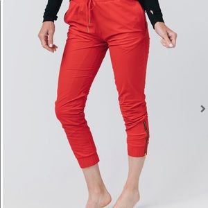 Zyia Red Everywhere Zipper Joggers